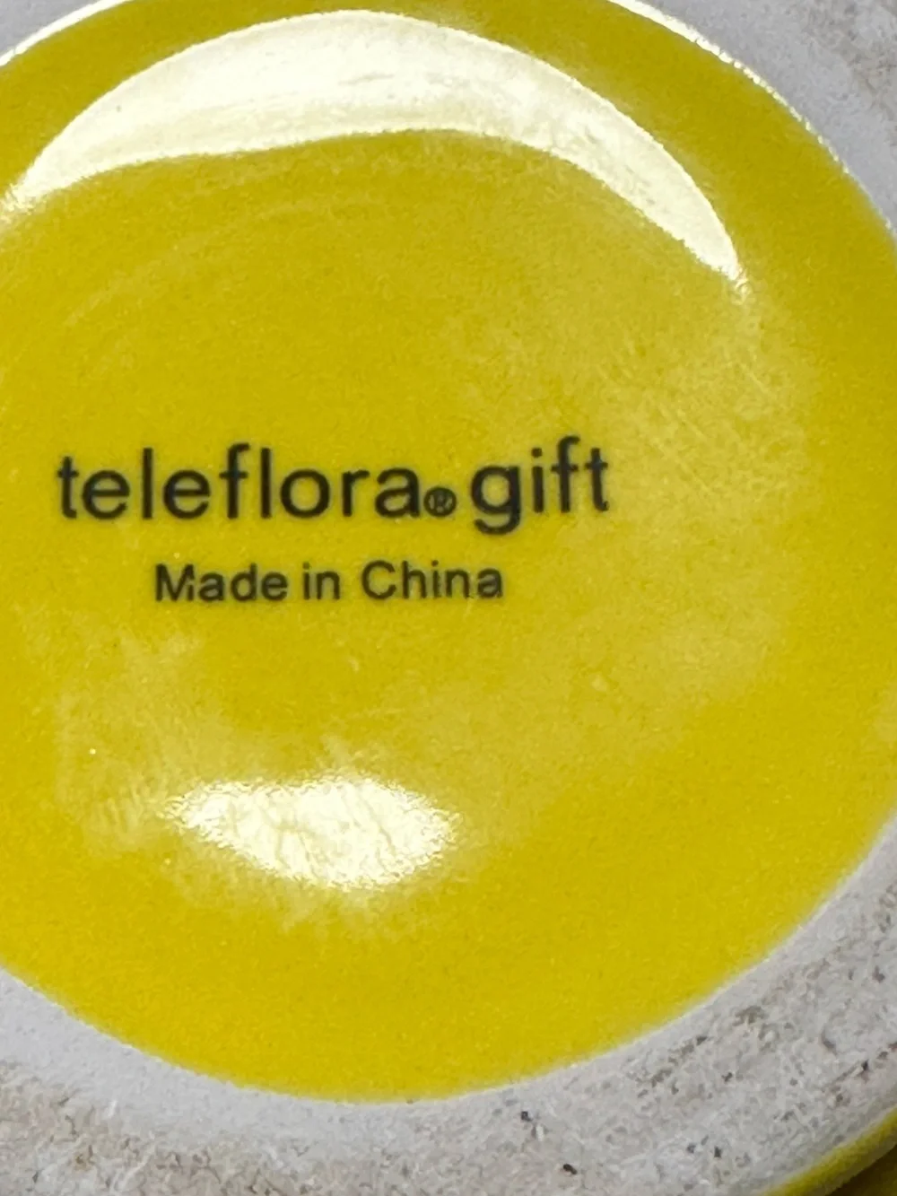 Teleflora Gift Bright Yellow Ceramic Piece